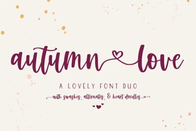 autumn love heart font