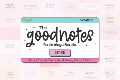 The Goodnotes Fonts Mega Bundle, Volume 2