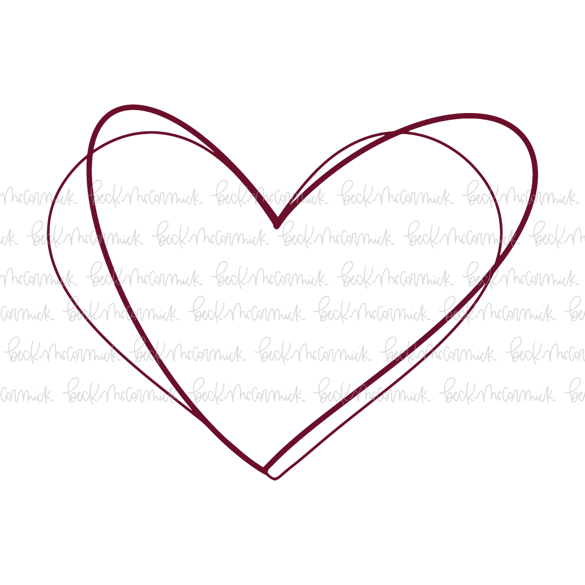 Fun Heart Shape Scribble Outline - Valentine's Day SVG File
