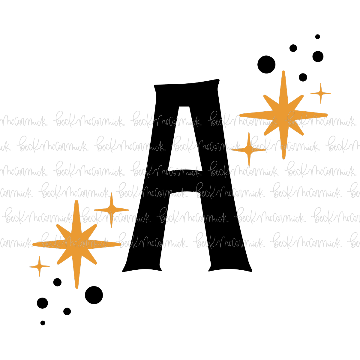 Magic Stars And Sparkle Letter A - Halloween SVG File