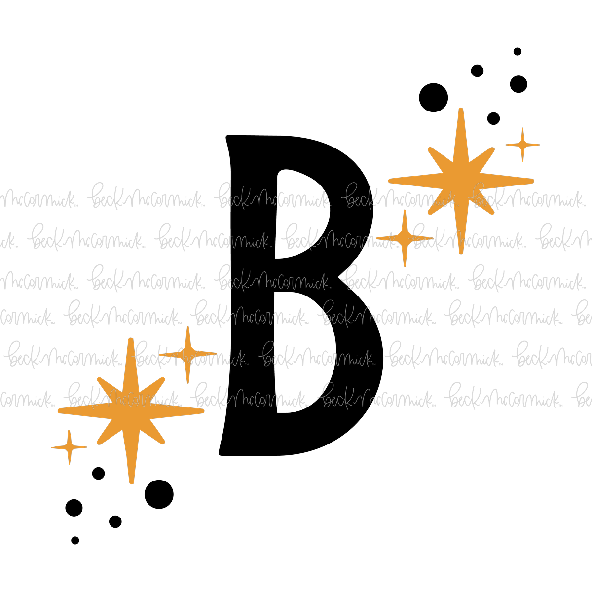 Magic Stars And Sparkle Letter B - Halloween SVG File
