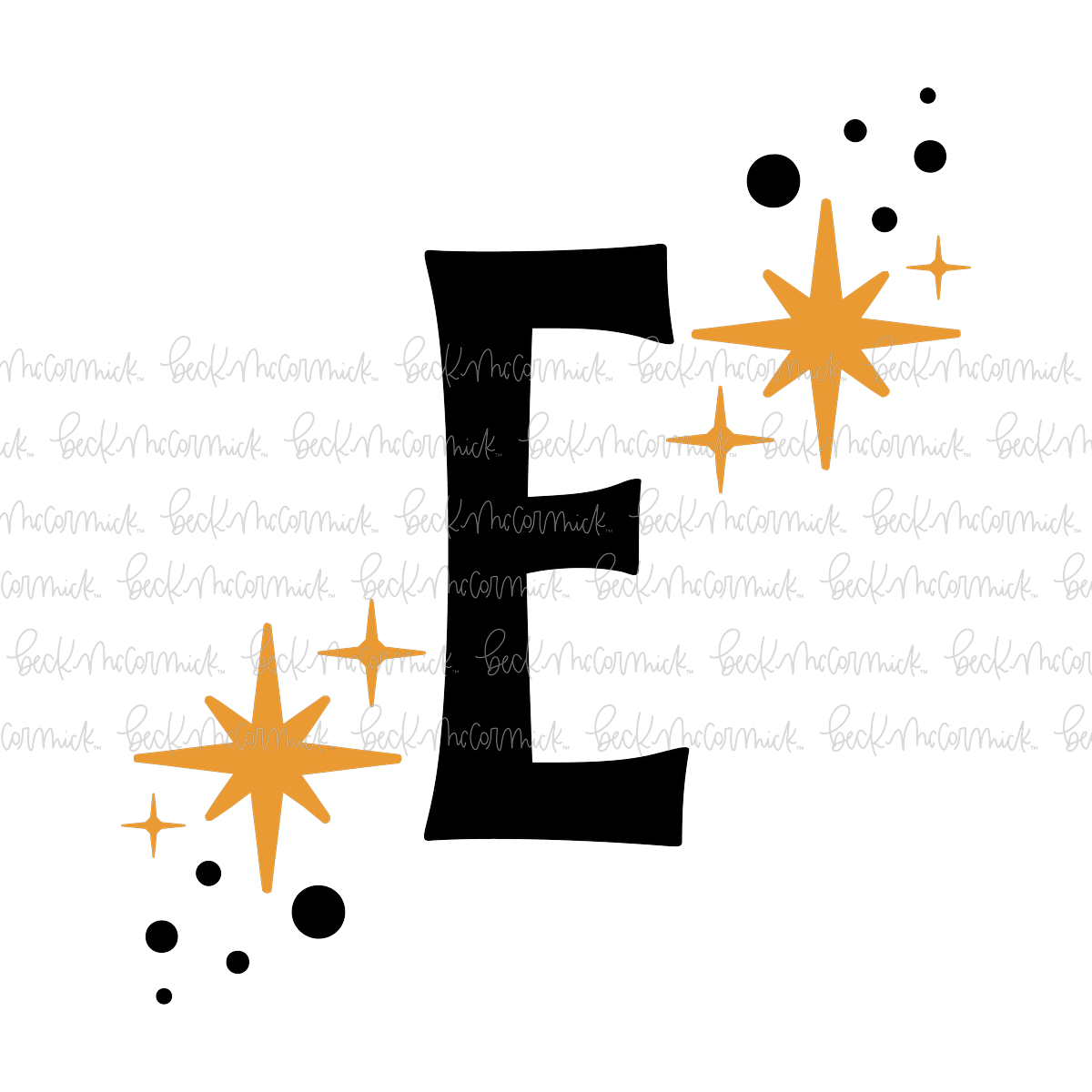 Magic Stars And Sparkle Letter E - Halloween SVG File