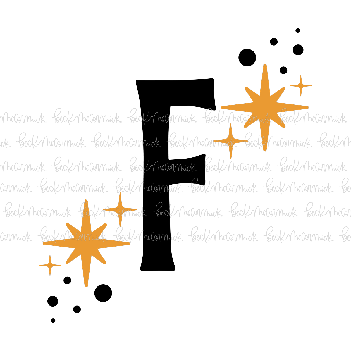 Magic Stars And Sparkle Letter F - Halloween SVG File