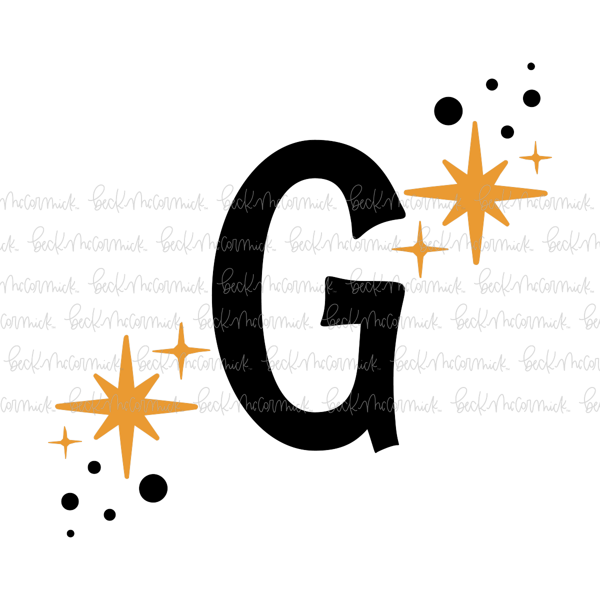 Magic Stars And Sparkle Letter G - Halloween SVG File