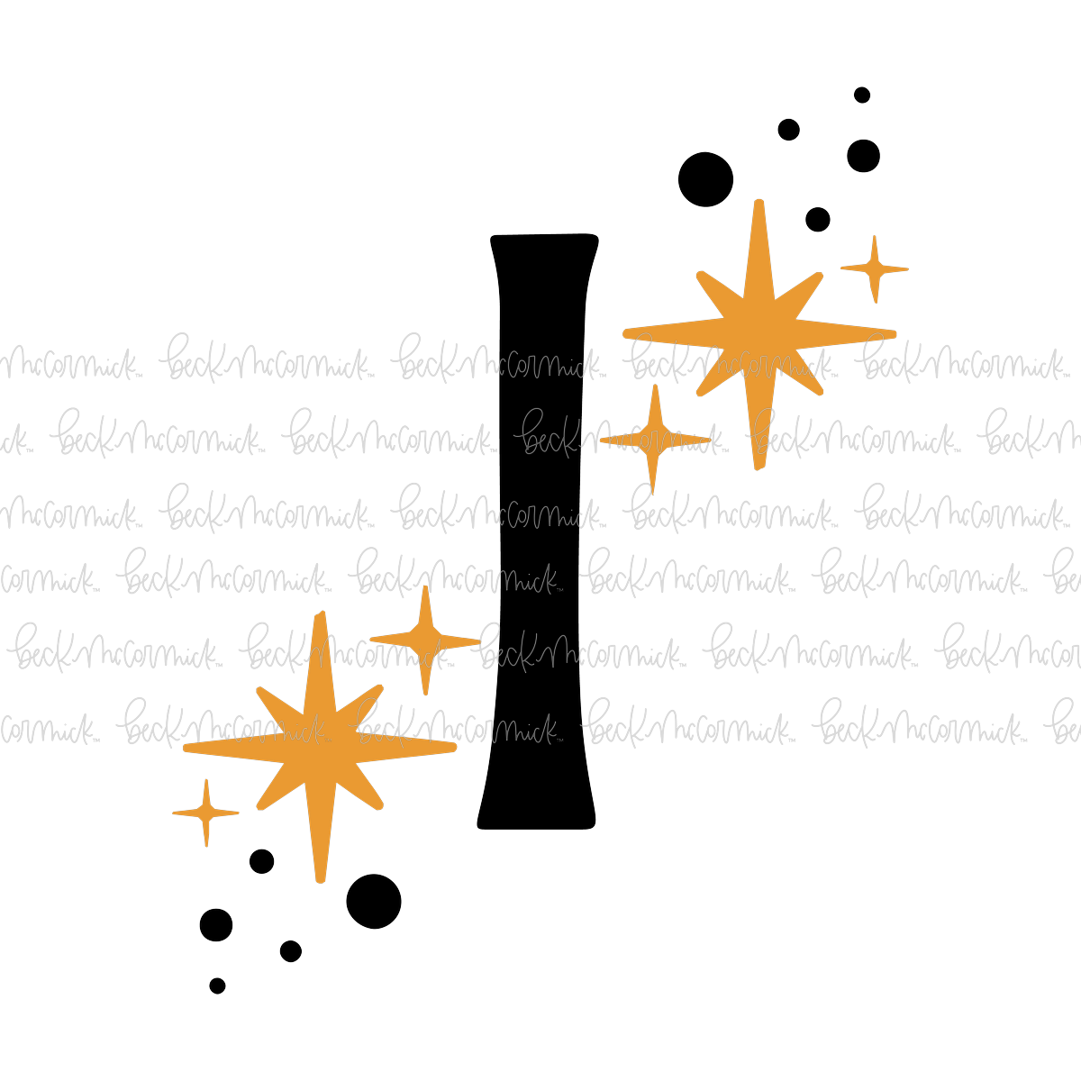 Magic Stars And Sparkle Letter I - Halloween SVG File