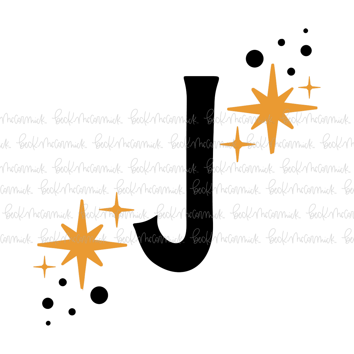 Magic Stars And Sparkle Letter J - Halloween SVG File