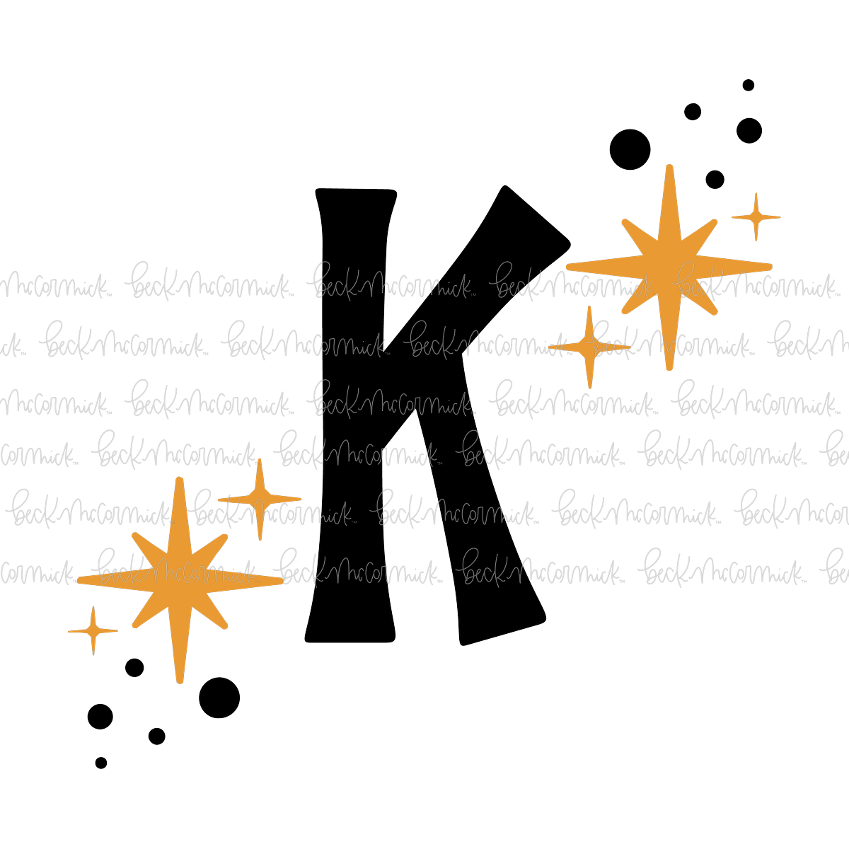 Magic Stars And Sparkle Letter K - Halloween SVG File