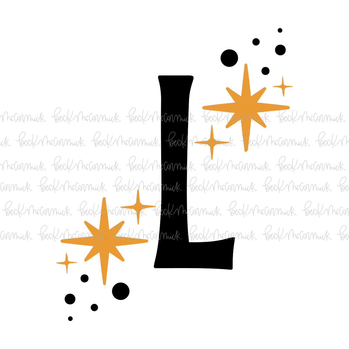 Magic Stars And Sparkle Letter L - Halloween SVG File