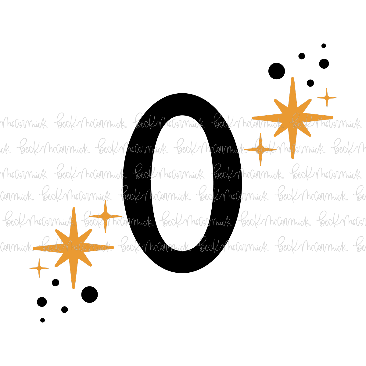 Magic Stars And Sparkle Letter O - Halloween SVG File