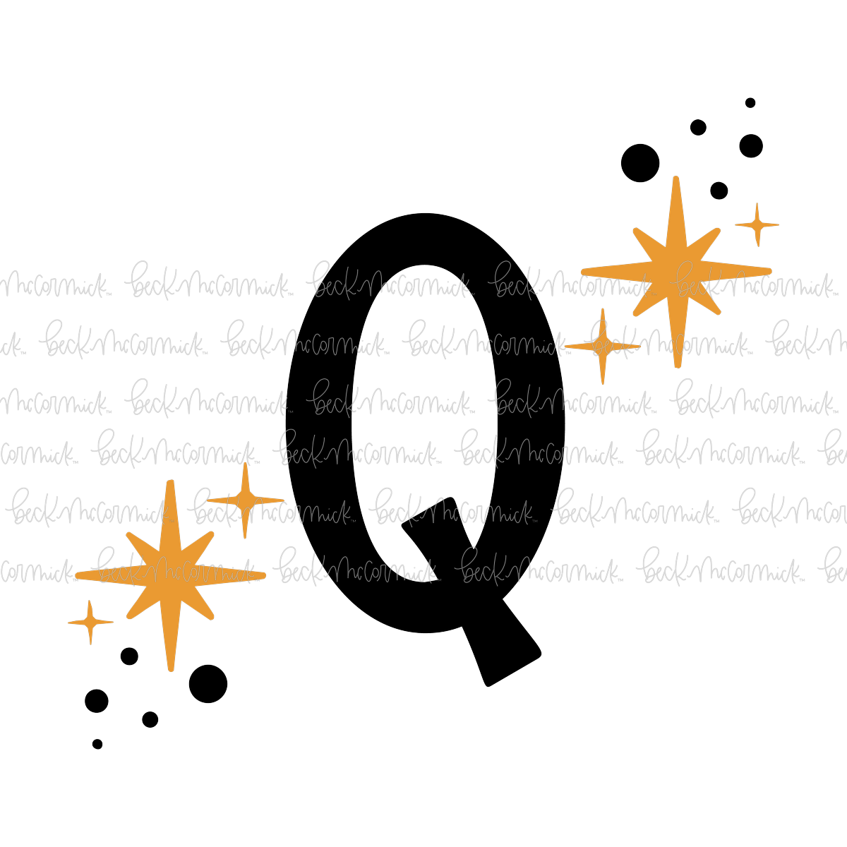 Magic Stars And Sparkle Letter Q - Halloween SVG File