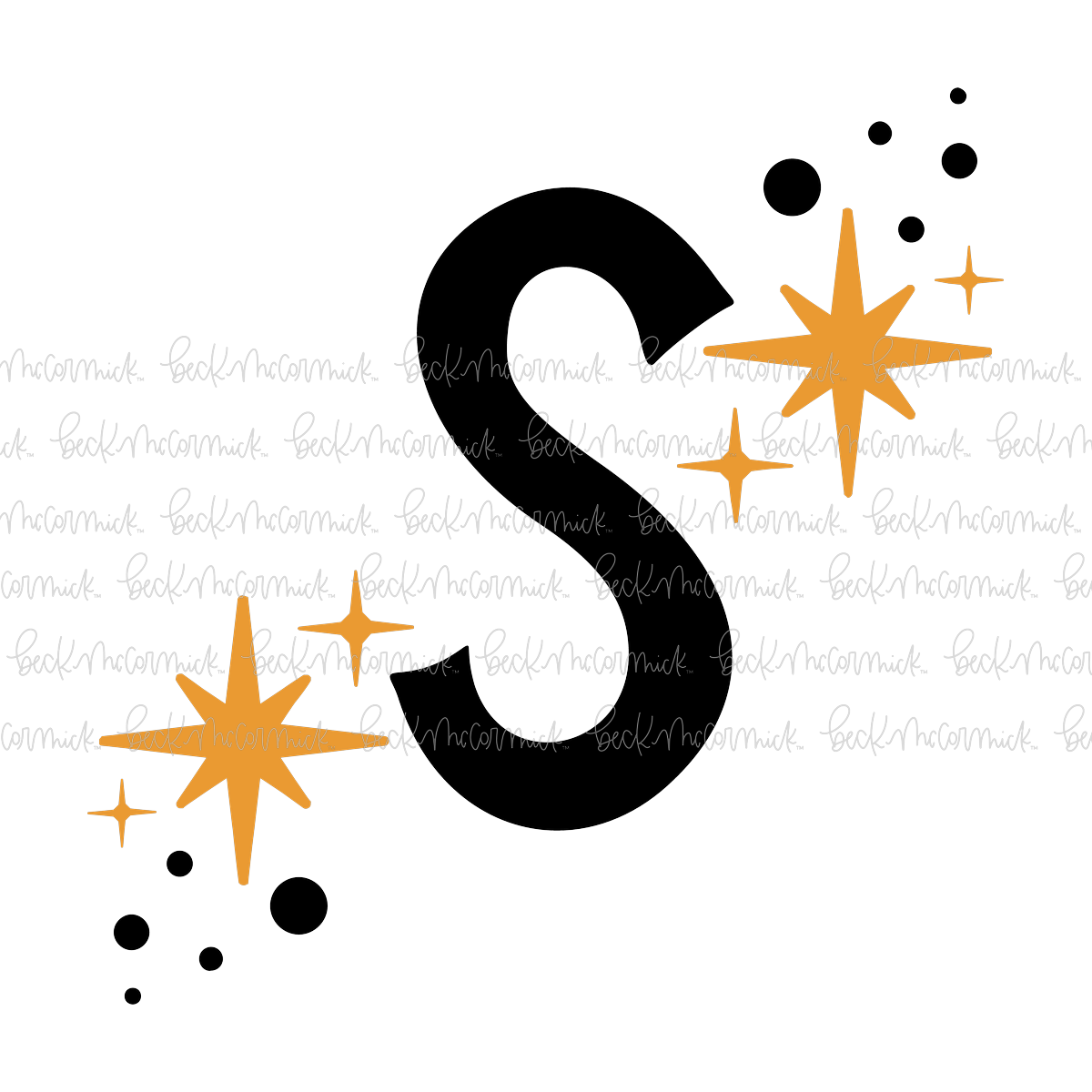 Magic Stars And Sparkle Letter S - Halloween SVG File