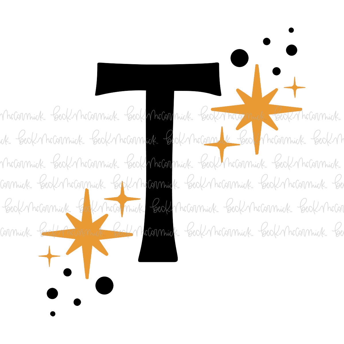 Magic Stars And Sparkle Letter T - Halloween SVG File