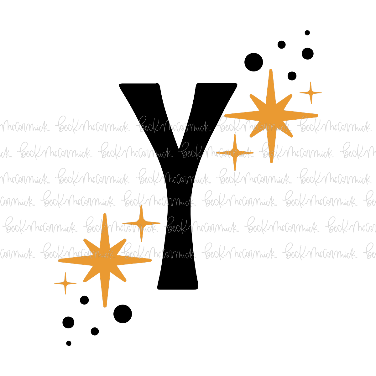 Magic Stars And Sparkle Letter Y - Halloween SVG File