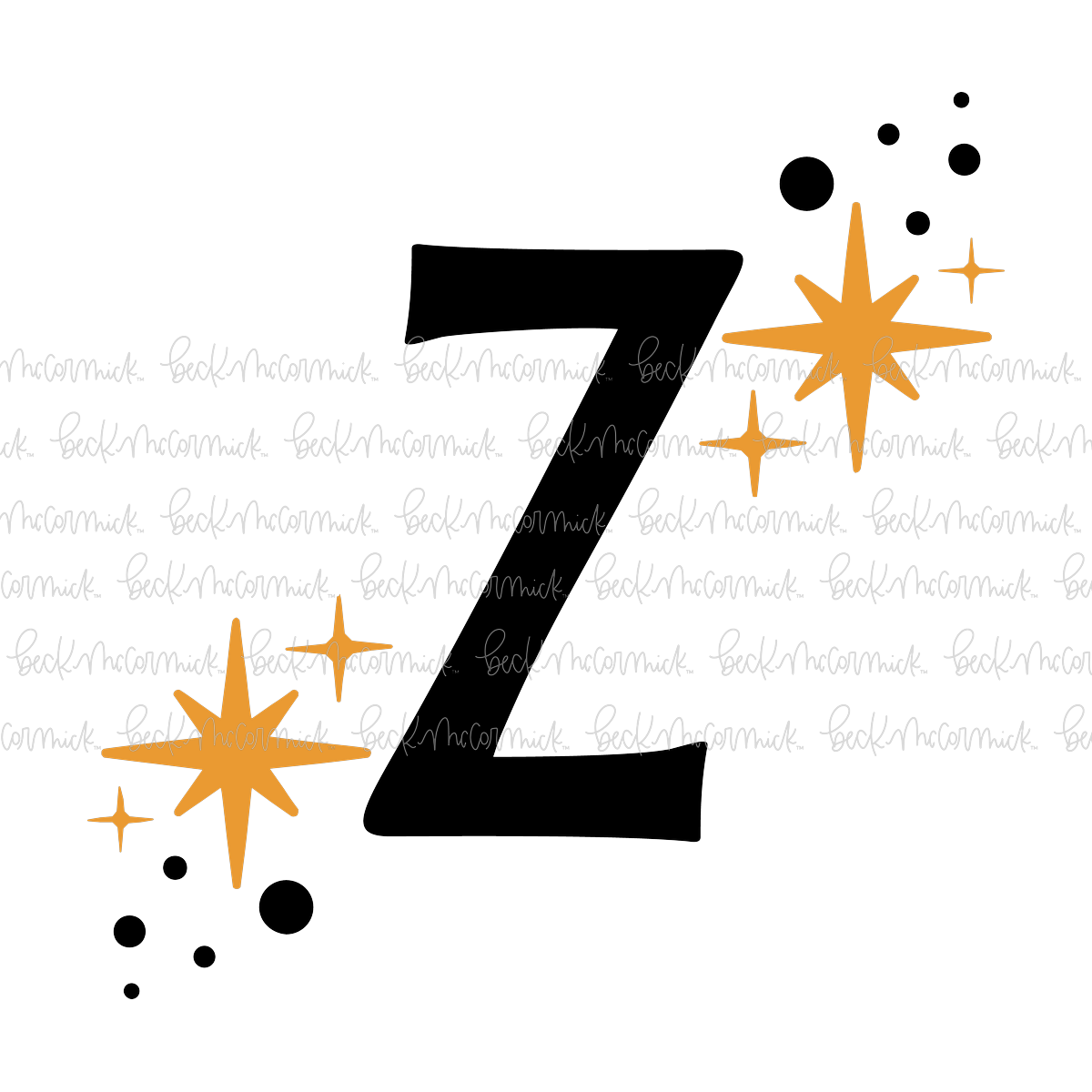 Magic Stars And Sparkle Letter Z - Halloween SVG File