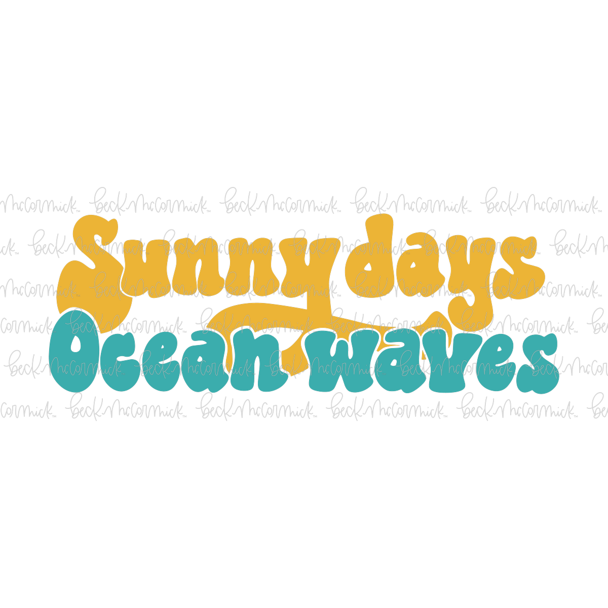 Sunny Days Ocean Waves - Summer SVG File
