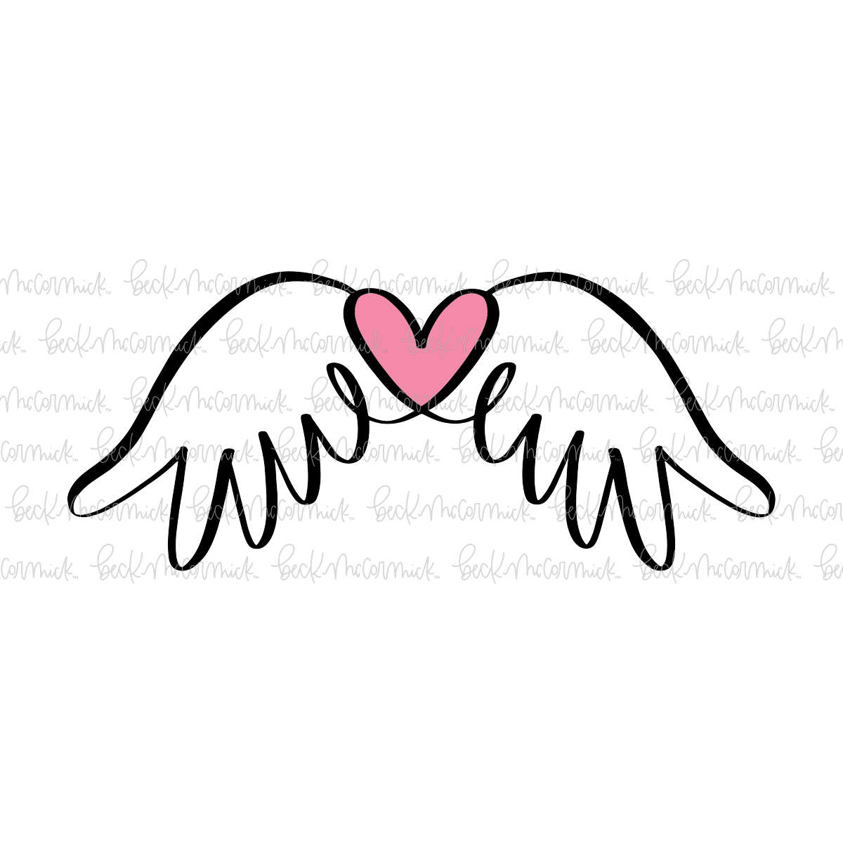 Angel Wings With Heart - Family SVG File, Home SVG File