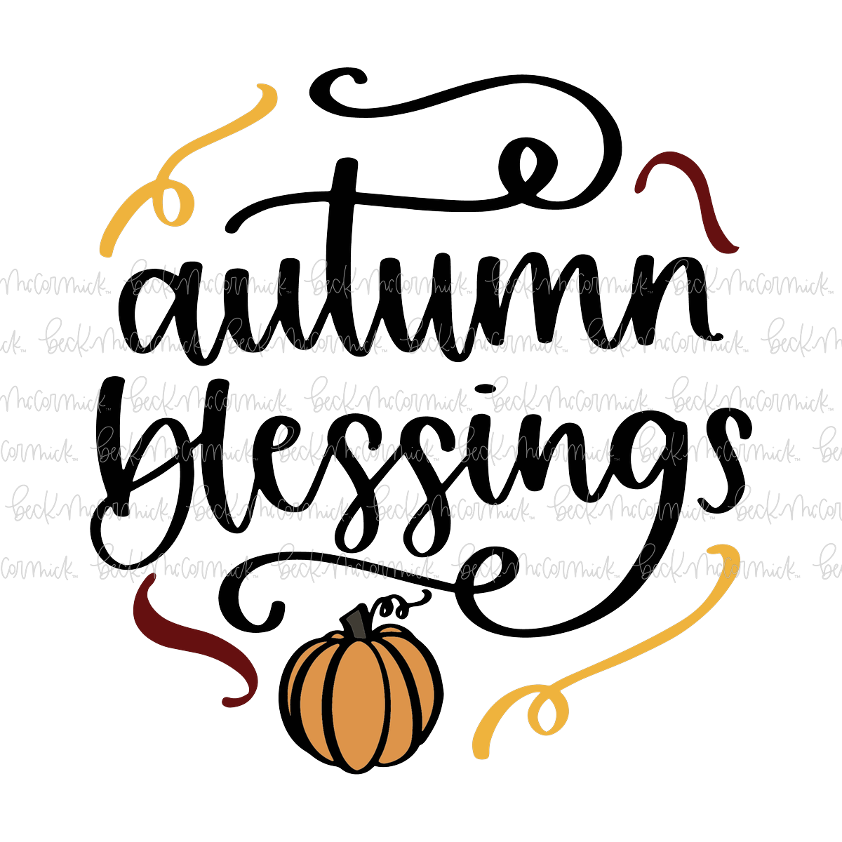 Autumn Blessings Circular Ornament - Thanksgiving SVG and Fall SVG