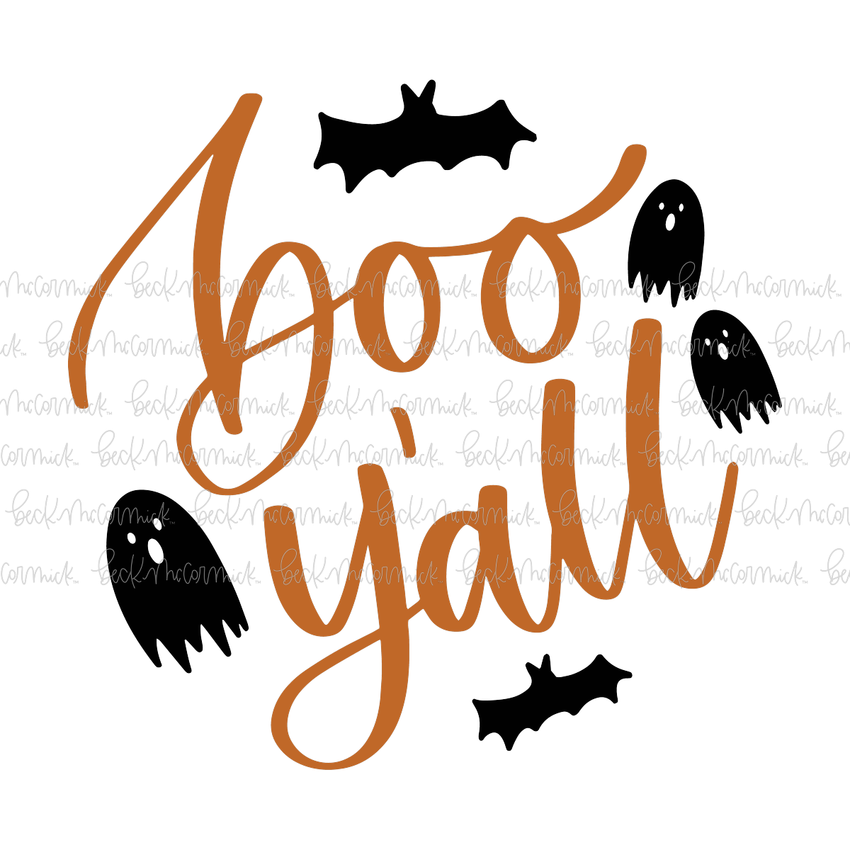 Boo Yall Circular Ornament - Halloween SVG File