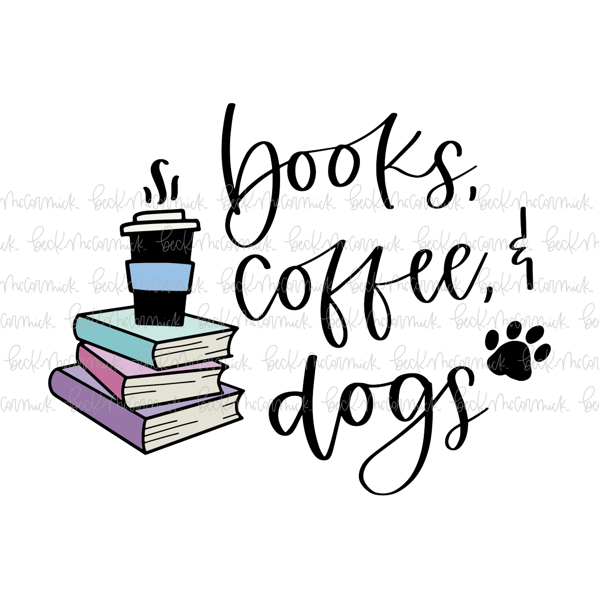 Books Coffee And Dogs - Coffee SVG File