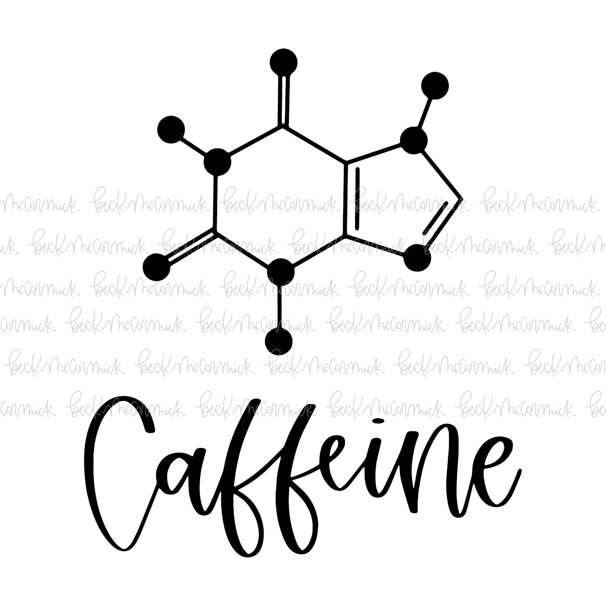 Caffeine Molecular Structure 2 - Coffee SVG File