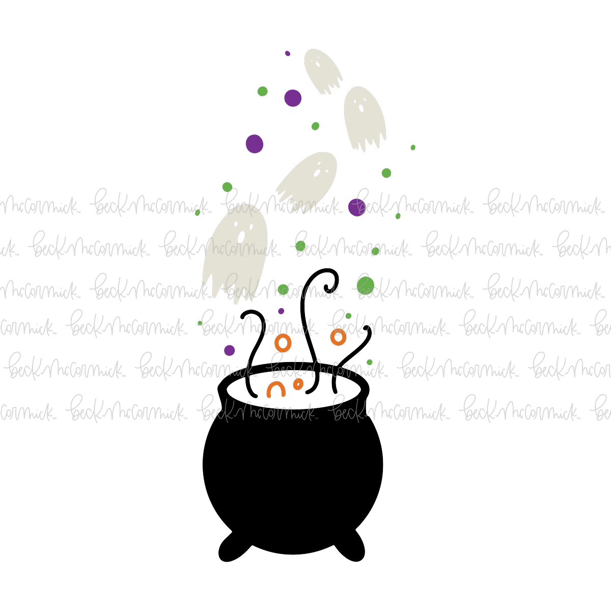 Cauldron With Ghosts - Halloween SVG File