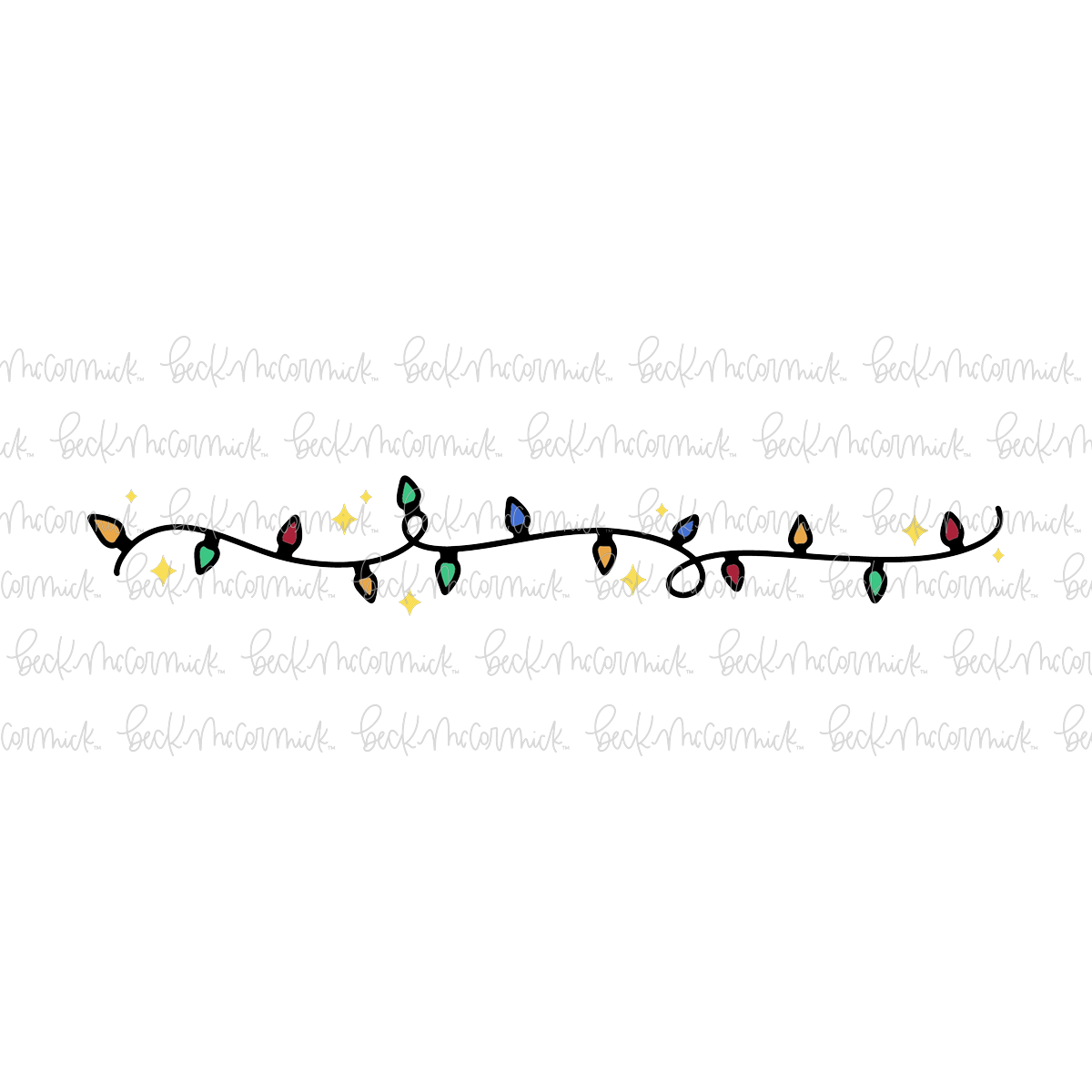 Christmas Light Strand With Sparkles - Christmas SVG File