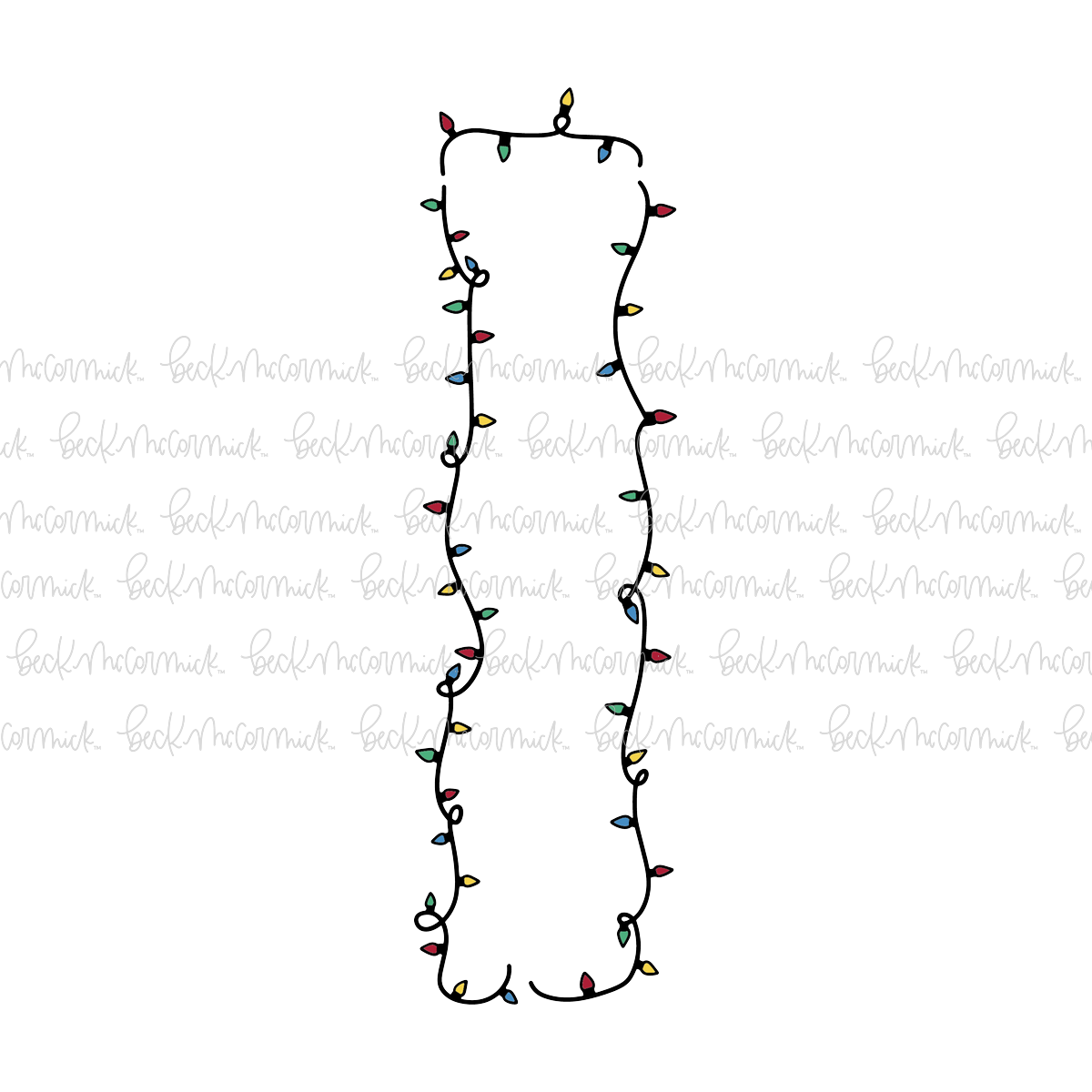 Christmas Lights Strand For Vertical Sign - Christmas SVG File