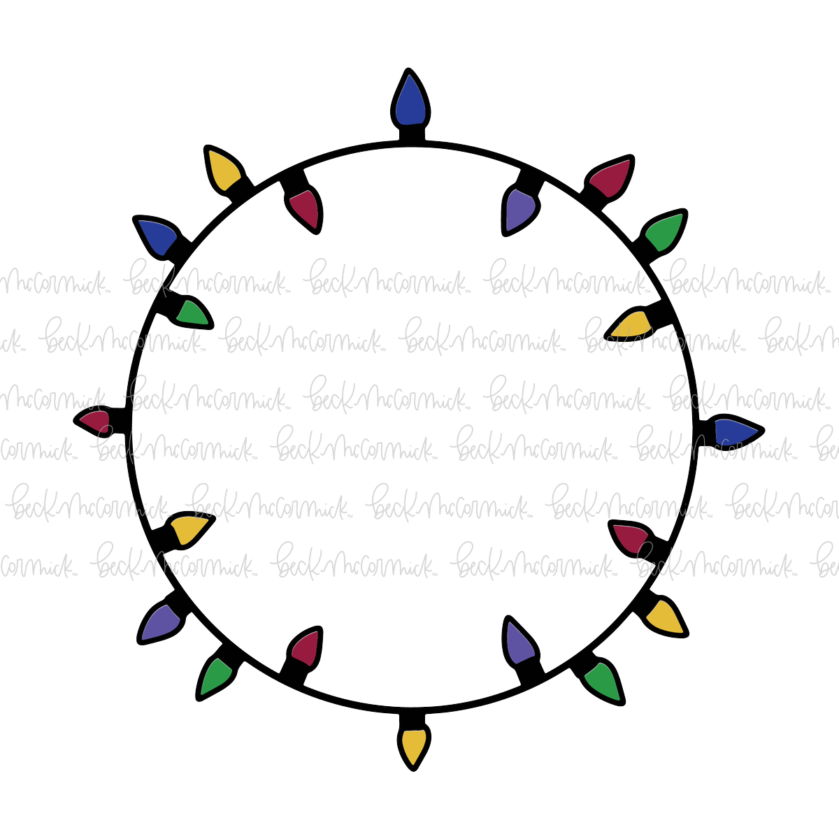 Christmas Lights Wreath - Christmas SVG File