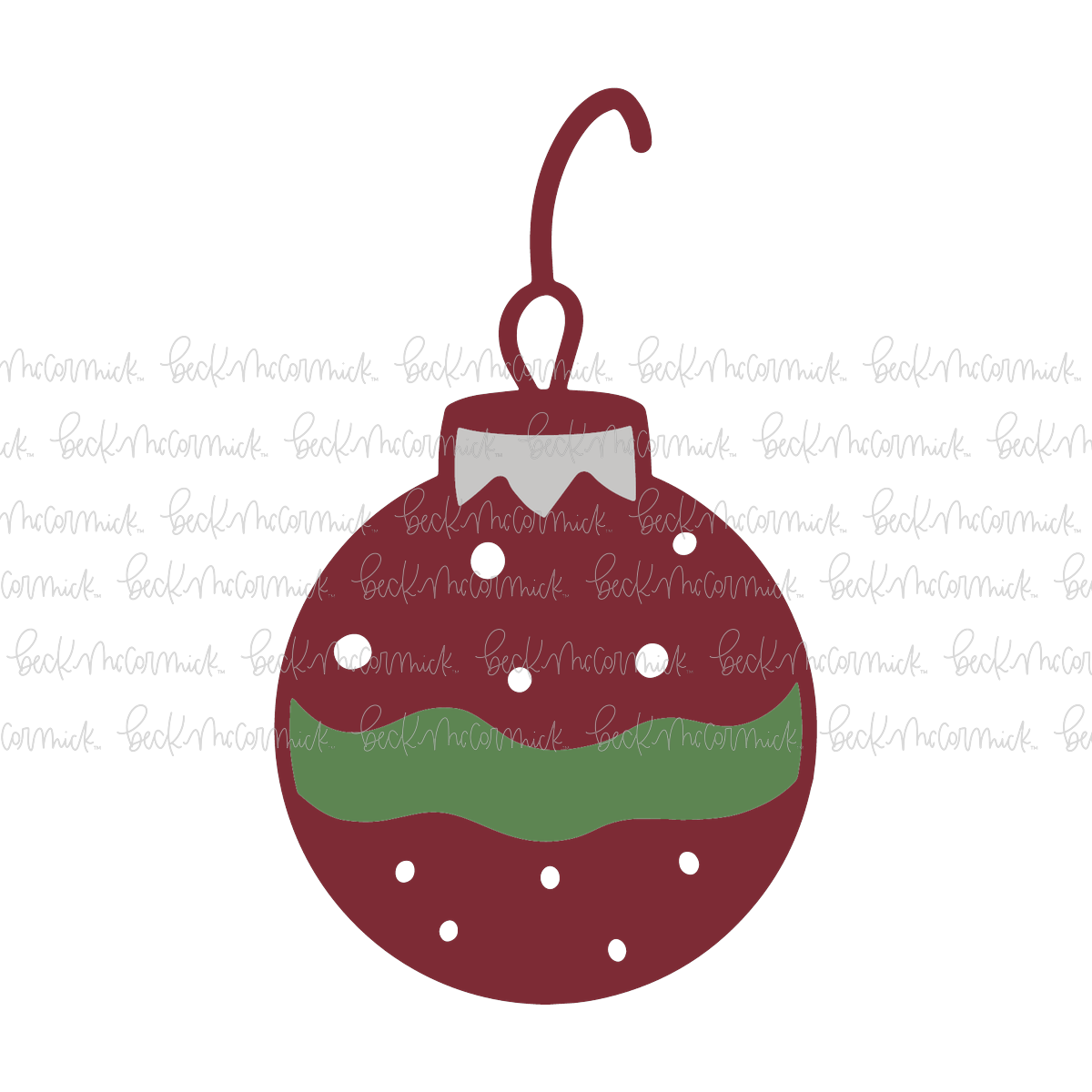 Christmas Ornament With Dots And A Stripe - Christmas SVG File