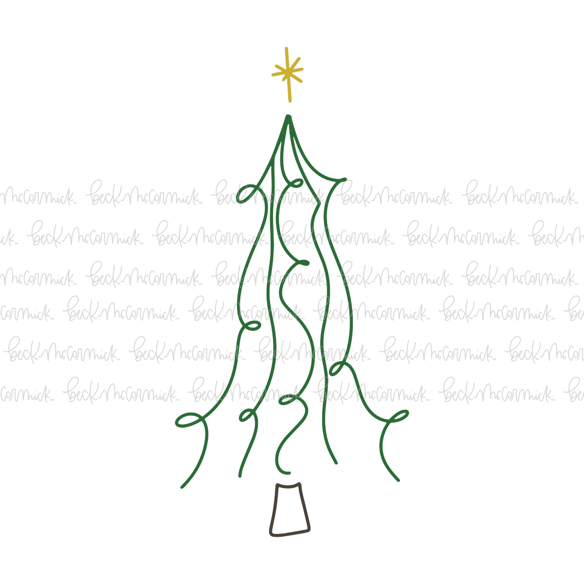 Christmas Tree Doodle Abstract - Christmas SVG File