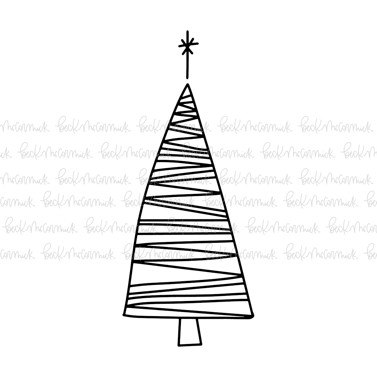 Christmas Tree Doodle - Christmas SVG File