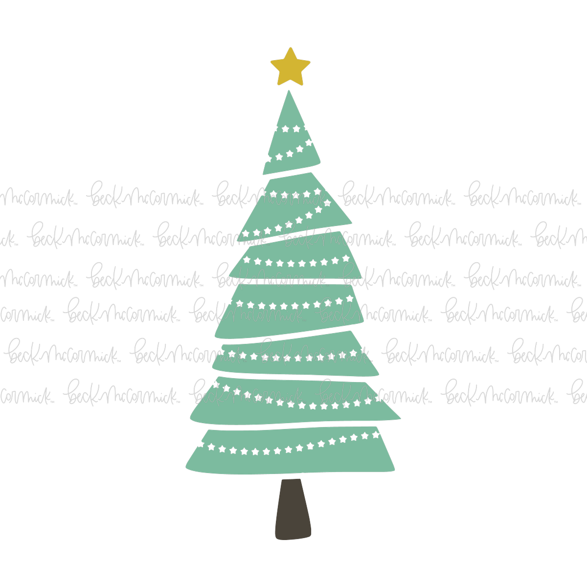 Christmas Tree With Star Garland 2 - Christmas SVG File