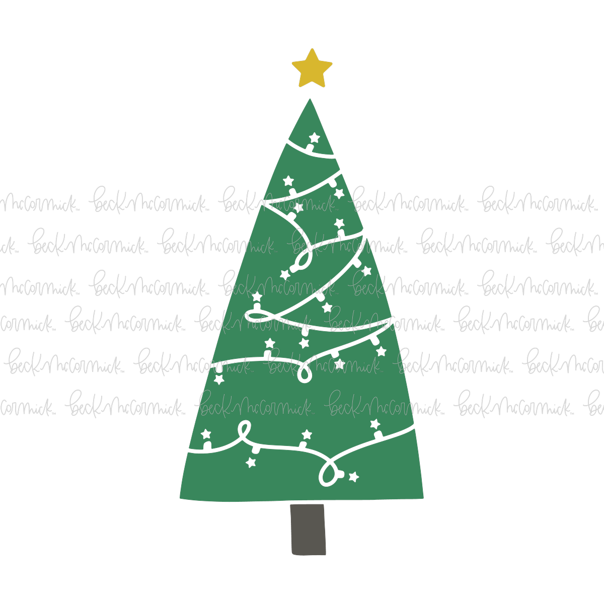 Christmas Tree With Star Lights - Christmas SVG File