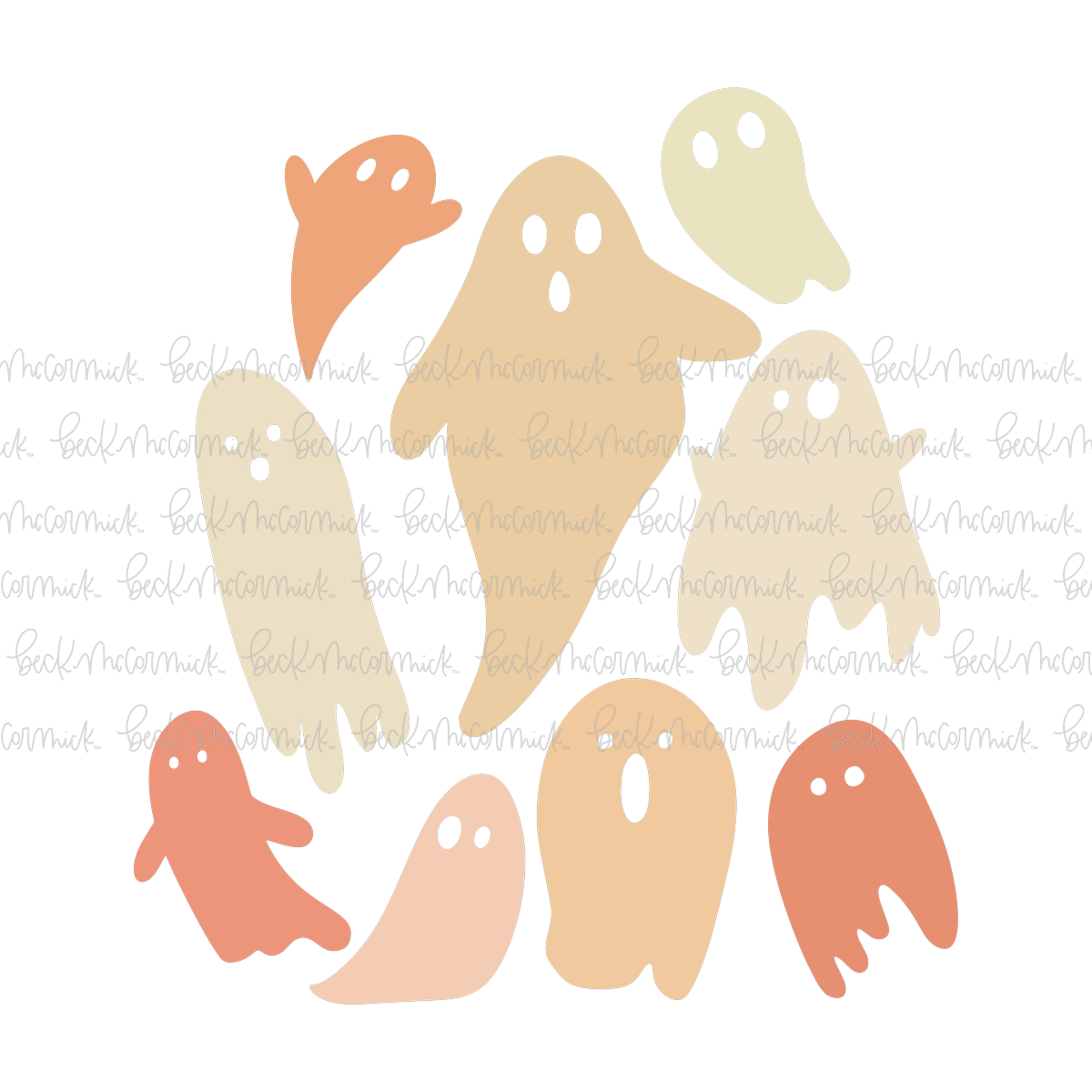 Cute Ghosts - Halloween SVG File