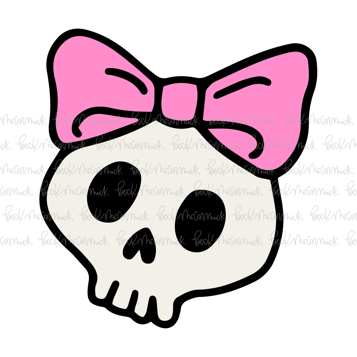 Cute Skull And Bow - Halloween SVG File