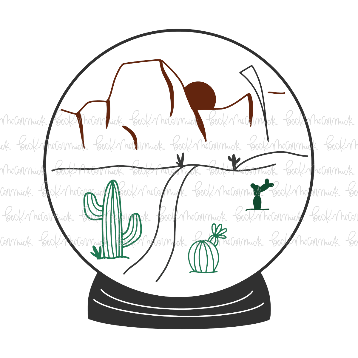 Desert In Crystal Ball - Travel and Adventure SVG File