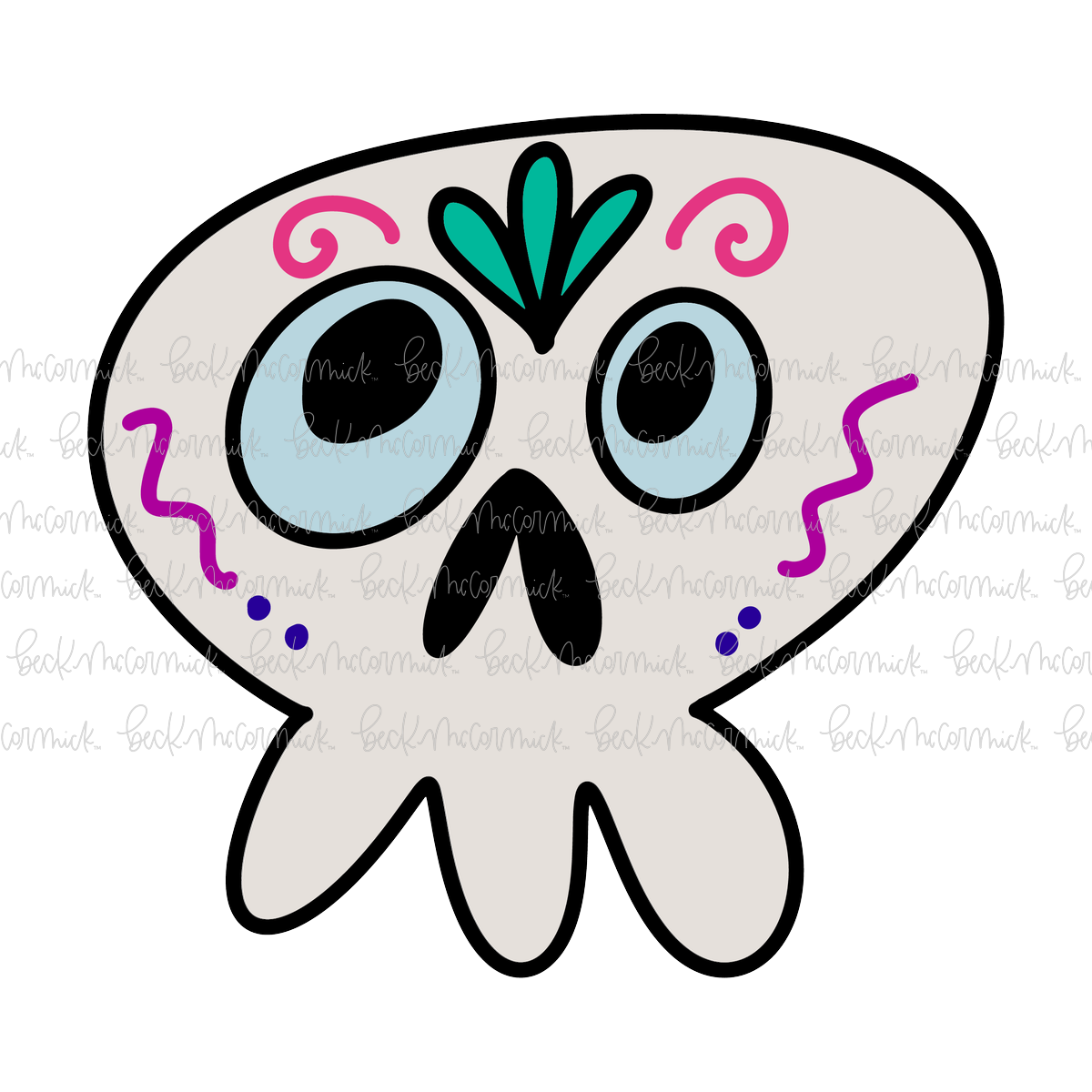 Dia De Los Muertos Sugar Skull Doodle - Halloween SVG File