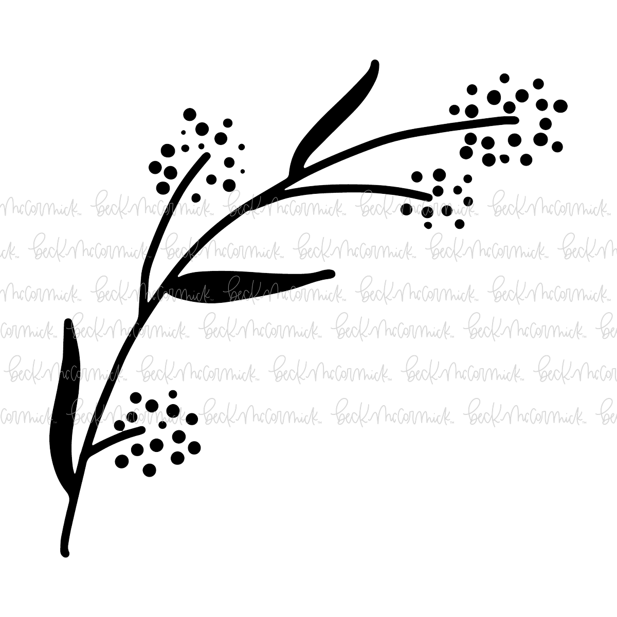 Floral Laurel Branch 2 - Botanical SVG