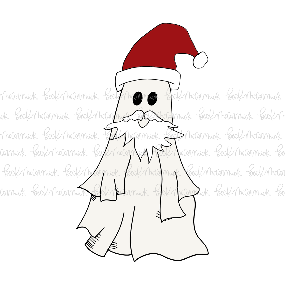 Ghost Santa - Ghost SVG File, Halloween SVG File
