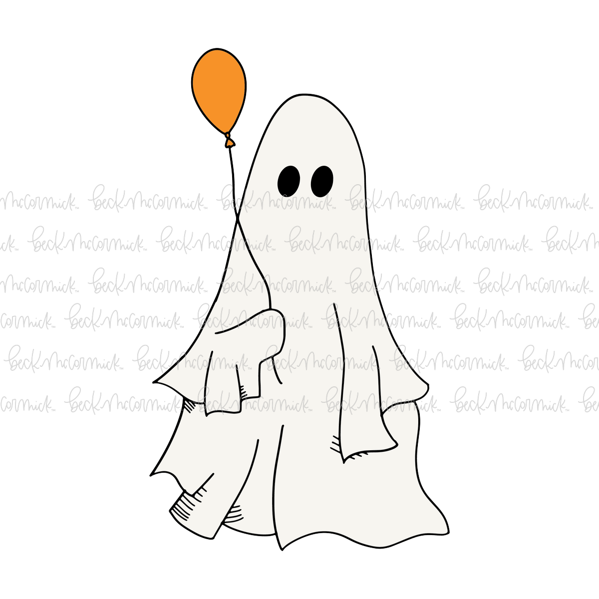 Ghost With Balloon - Ghost SVG File, Halloween SVG File