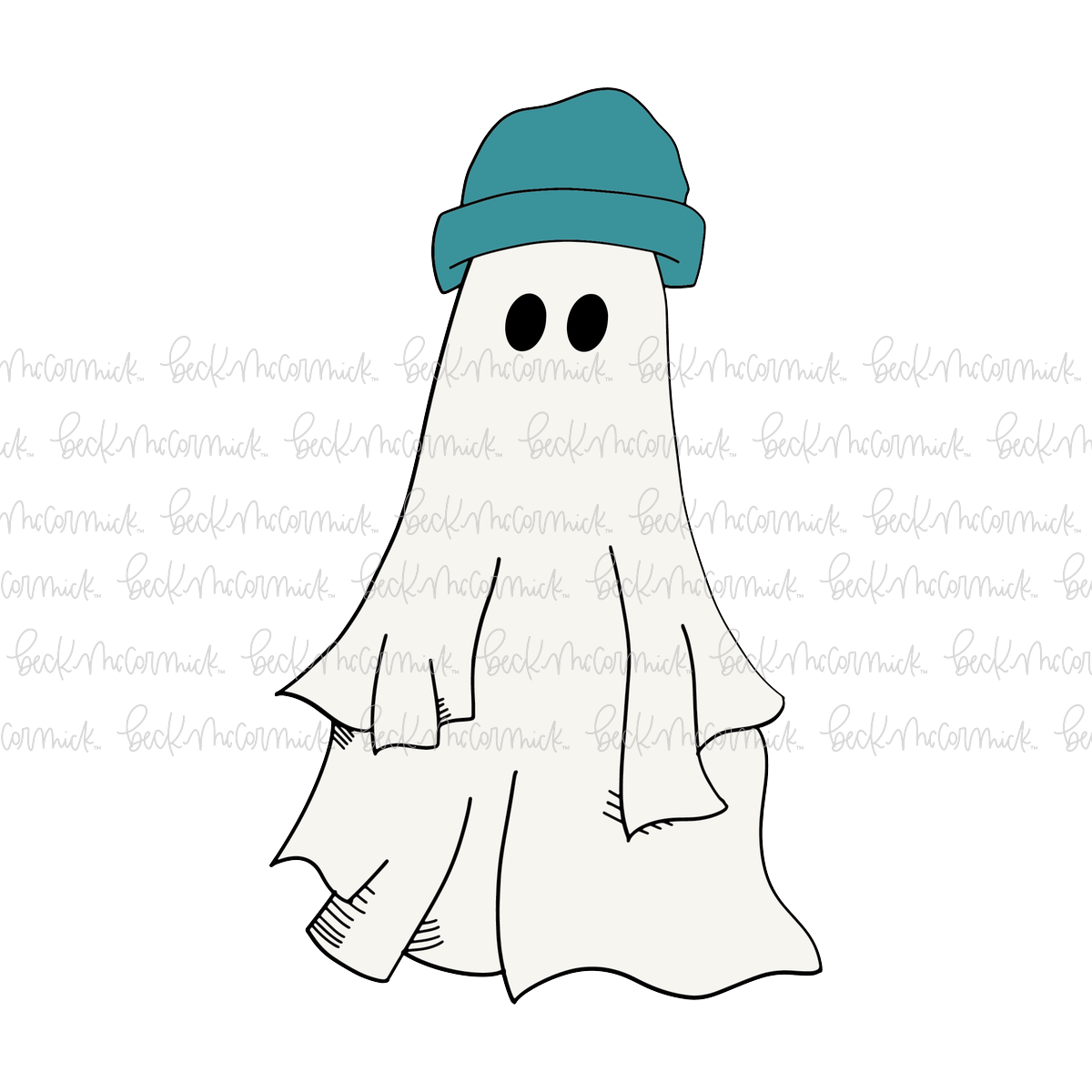 Ghost With Beanie - Ghost SVG File, Halloween SVG File