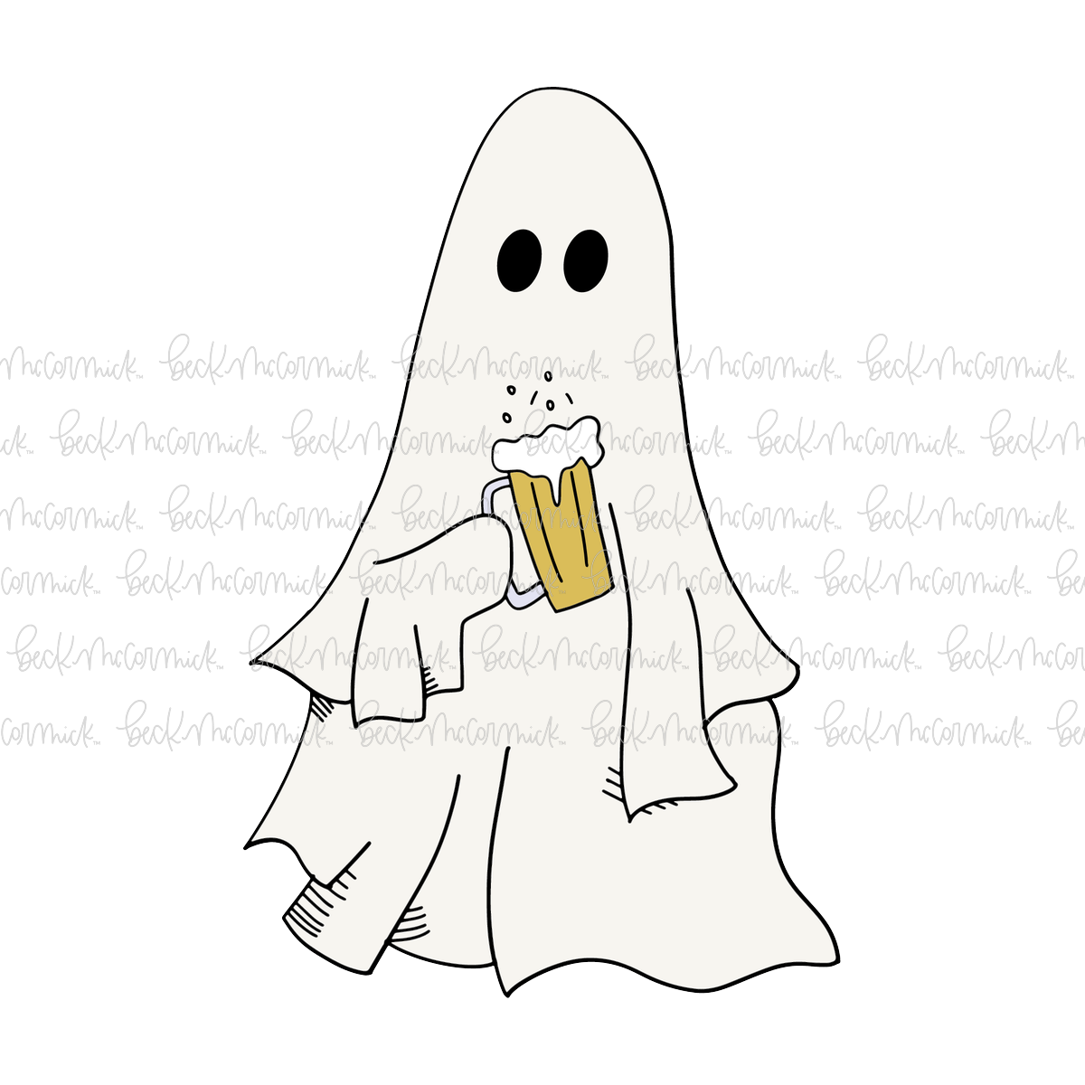 Ghost With Beer - Ghost SVG File, Halloween SVG File