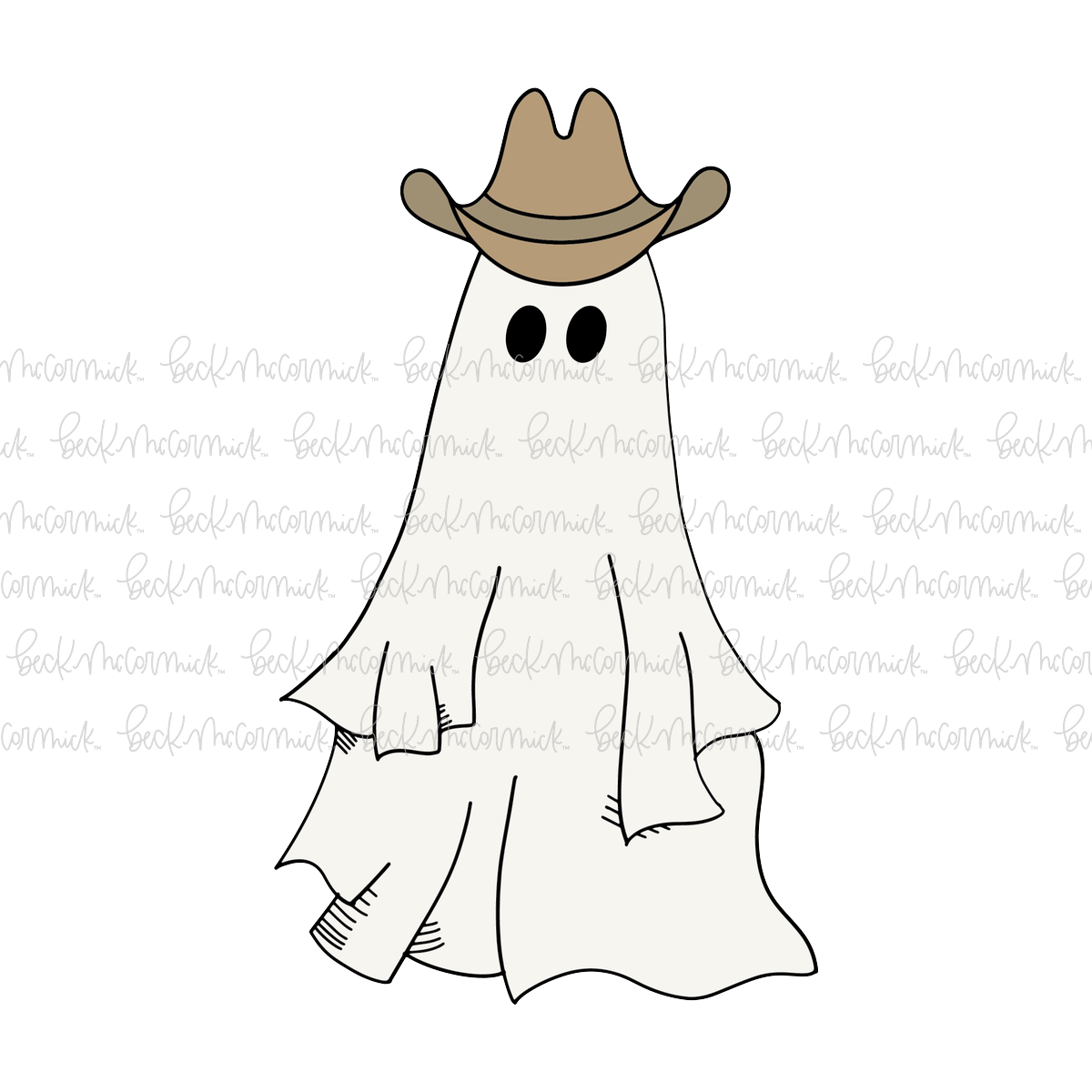 Ghost With Cowboy Hat - Ghost SVG File, Halloween SVG File