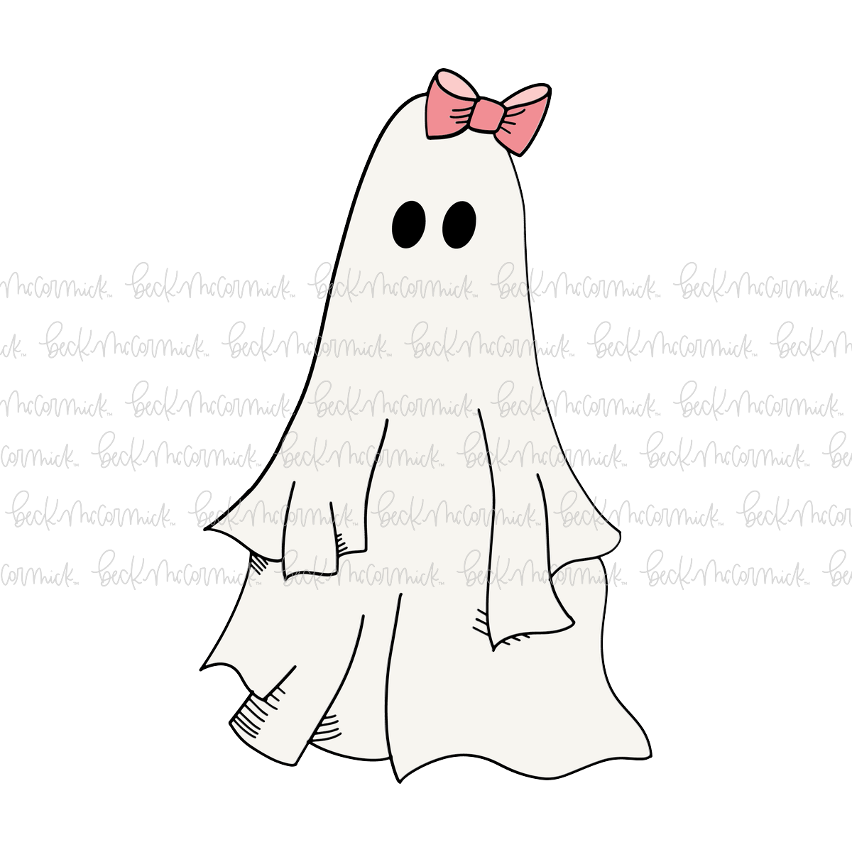 Ghost With Hair Bow - Ghost SVG File, Halloween SVG File