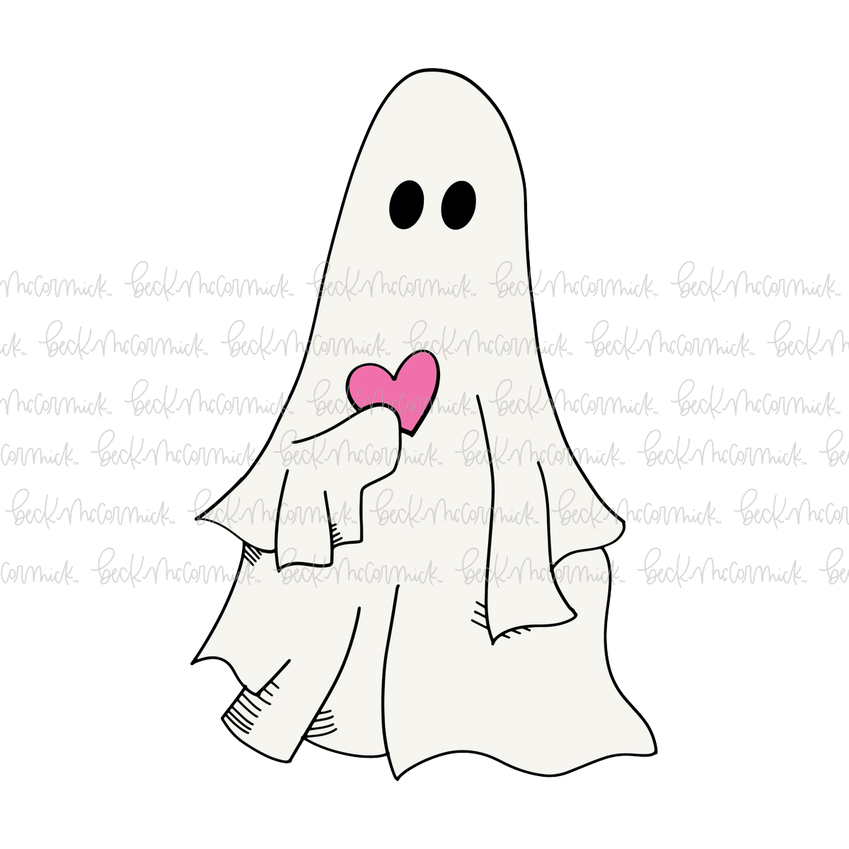 Ghost With Heart - Ghost SVG File, Halloween SVG File