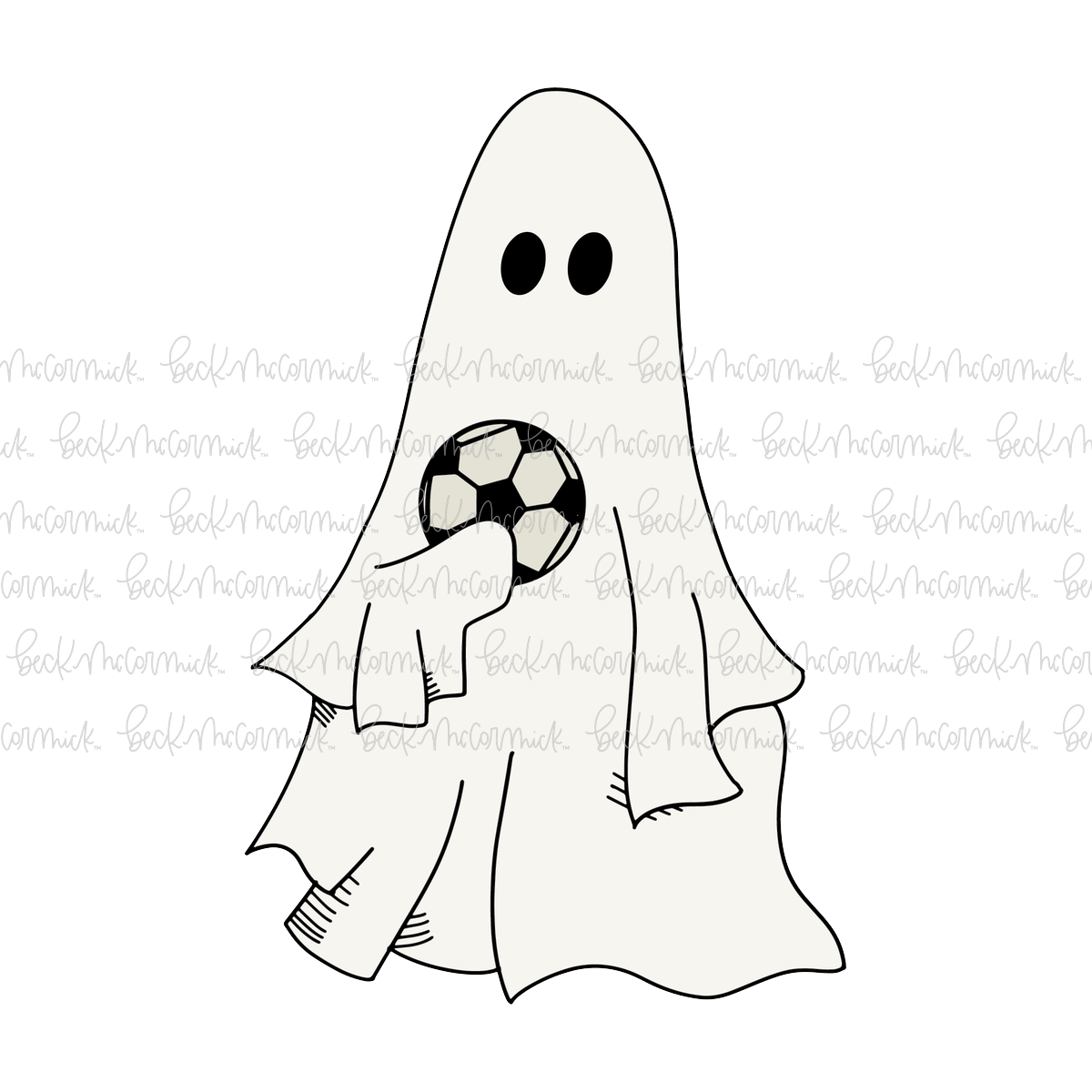 Ghost With Soccer Ball - Ghost SVG File, Halloween SVG File
