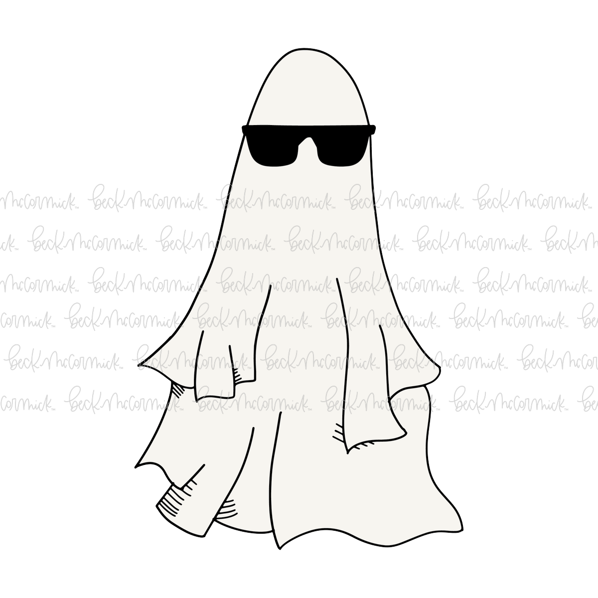 Ghost With Sunglasses - Ghost SVG File, Halloween SVG File