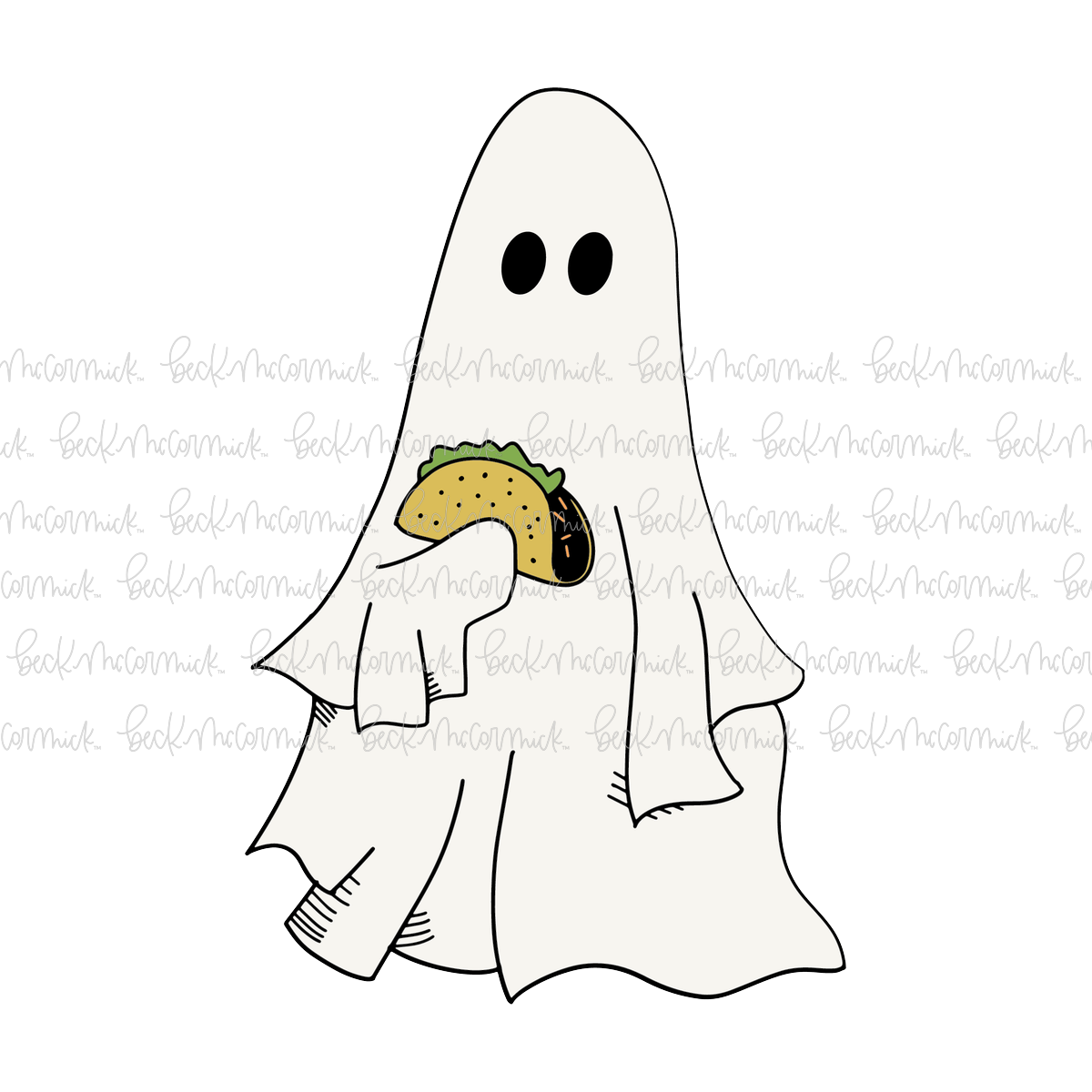 Ghost With Taco - Ghost SVG File, Halloween SVG File