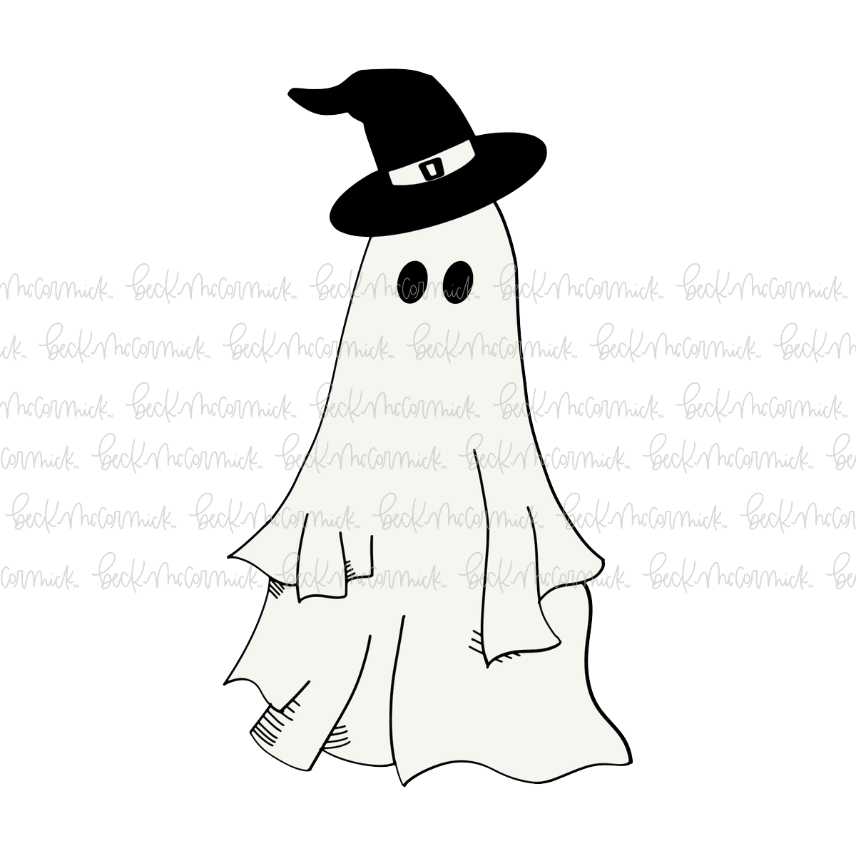 Ghost With Witch Hat - Ghost SVG File, Halloween SVG File
