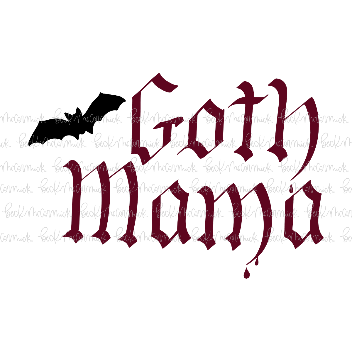 Goth Mama With Bat - Halloween SVG File